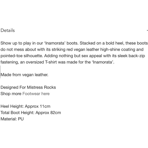 Mistress Rocks INAMORATA Red Vegan Leather Over-The-Knee Boots - Picture 16 of 16